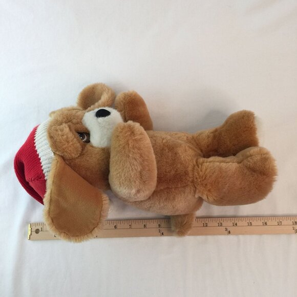 Vtg Applause Sad Sam Puppy Dog 16" Plush Christmas Santa Hat Stuffed Animal 1986 - Picture 7 of 9